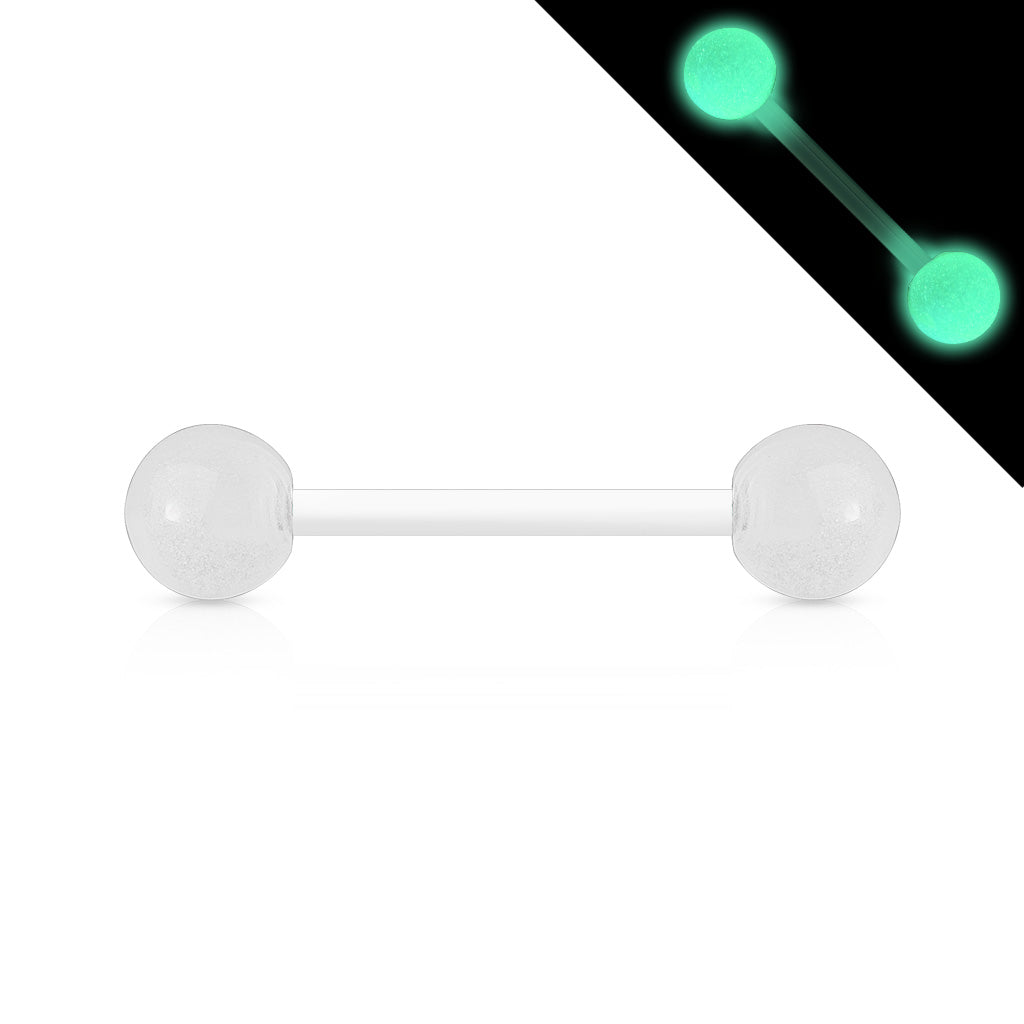 Bio Flex Flexible Barbell w/ Glow In The Dark Ball Barbell Skin Metals