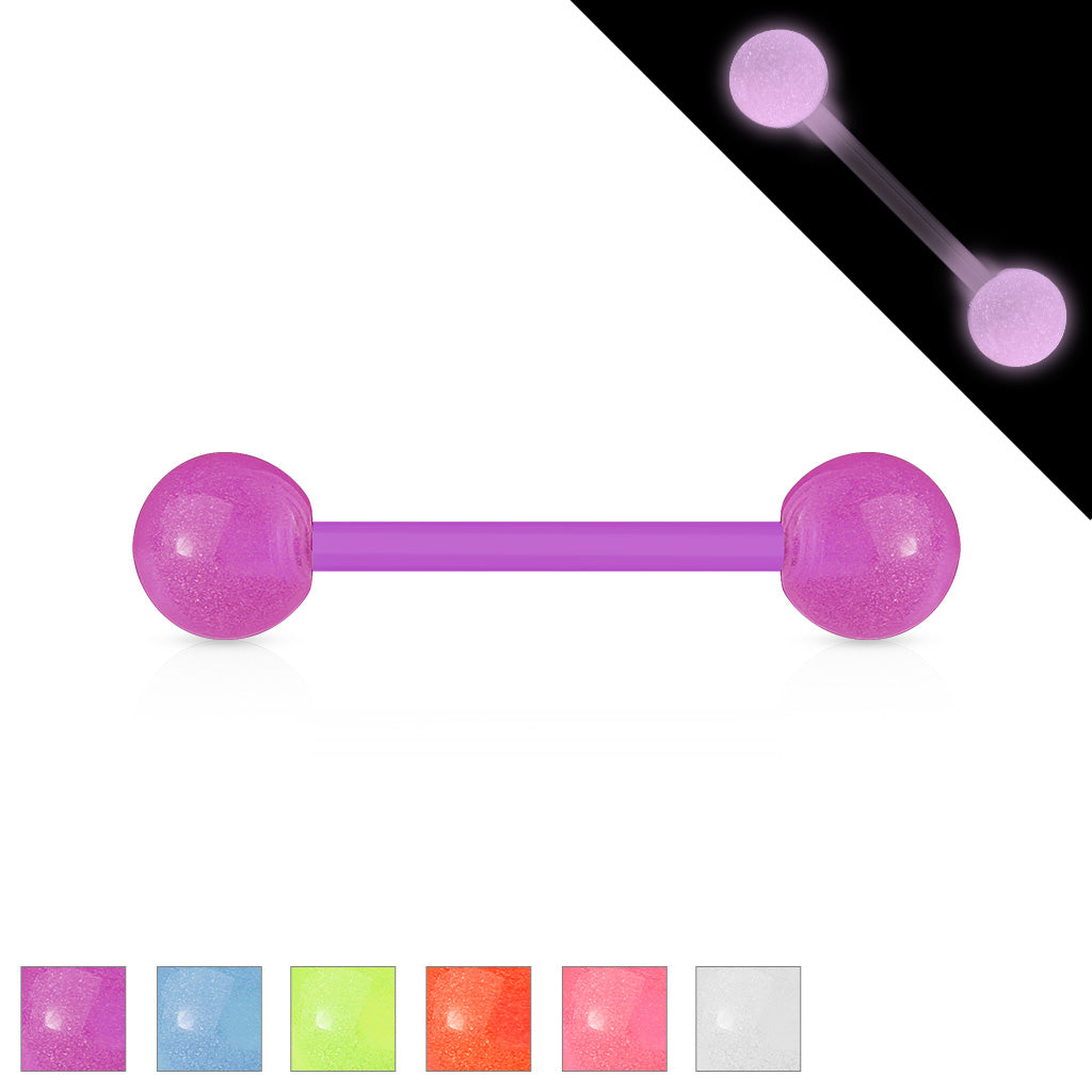 Bio Flex Flexible Barbell w/ Glow In The Dark Ball Barbell Skin Metals