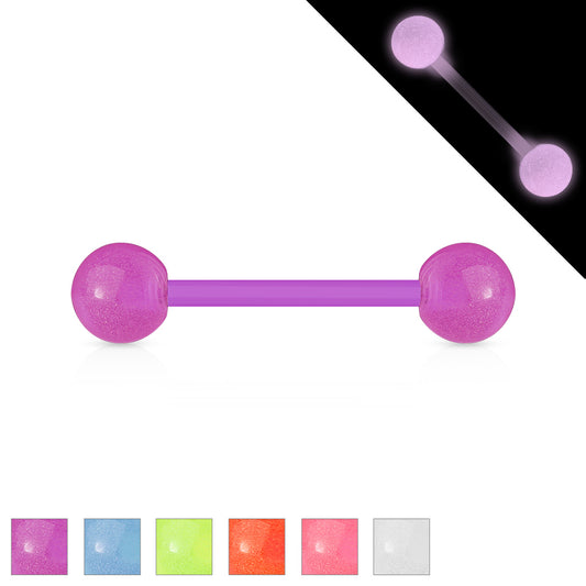 Bio Flex Flexible Barbell w/ Glow In The Dark Ball Barbell Skin Metals