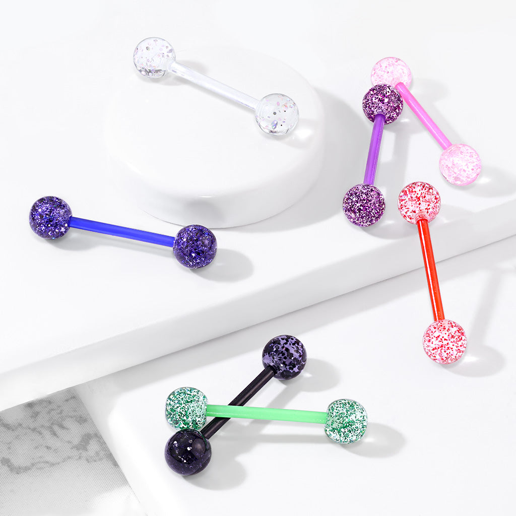 Ultra Glitter Acrylic Balls Flexible PTFE Barbell Barbell Skin Metals