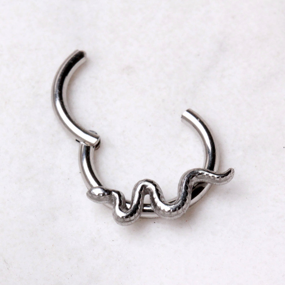 Stainless Steel Snake Hinged Clicker Ring Cartilage Earring Skin Metals