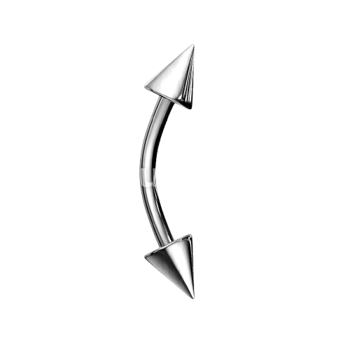 Spikes 316L Surgical Steel Curved Barbell Barbell Skin Metals