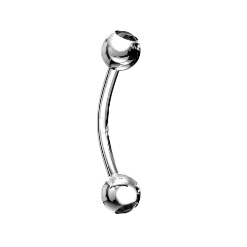 Press Fit Gem Ball On Both Side 316L Surgical Steel Curved Barbell Barbell Skin Metals