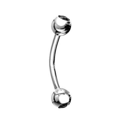 Press Fit Gem Ball On Both Side 316L Surgical Steel Curved Barbell Barbell Skin Metals