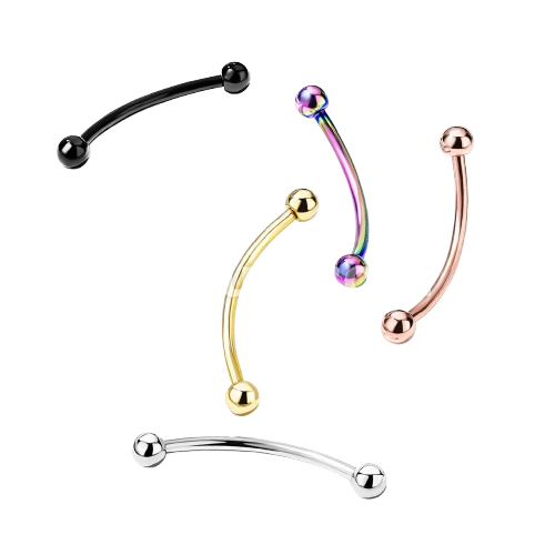 316L Surgical Steel Curved Barbell for Snake Eye Piercing and More Curved Barbell Skin Metals