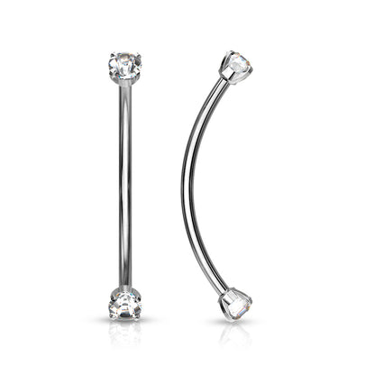 Surgical Steel Round CZ Ends for Snake Eye Piercings Curved Barbells Eyebrow Ring Skin Metals