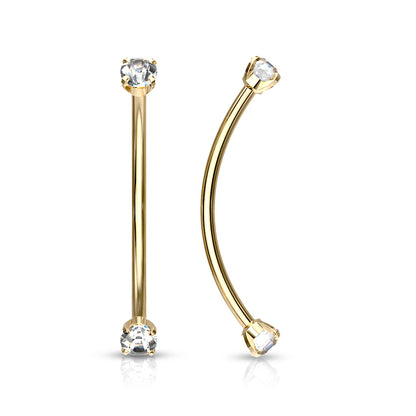 Surgical Steel Round CZ Ends for Snake Eye Piercings Curved Barbells Eyebrow Ring Skin Metals