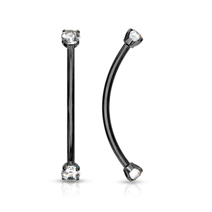 Surgical Steel Round CZ Ends for Snake Eye Piercings Curved Barbells Eyebrow Ring Skin Metals
