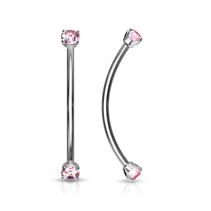 Surgical Steel Round CZ Ends for Snake Eye Piercings Curved Barbells Eyebrow Ring Skin Metals