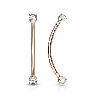 Surgical Steel Round CZ Ends for Snake Eye Piercings Curved Barbells Eyebrow Ring Skin Metals