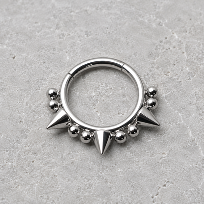 Ornate Spike Hinged Clicker Ring