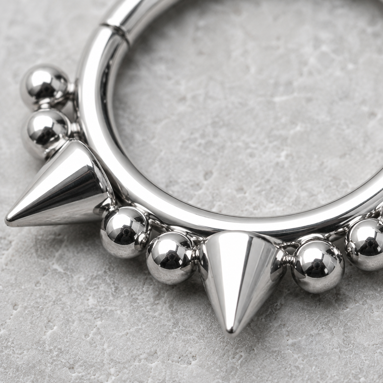 Ornate Spike Hinged Clicker Ring