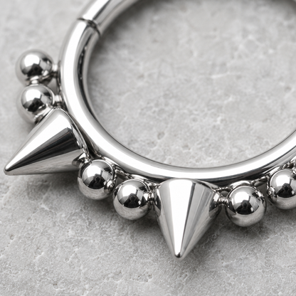 Ornate Spike Hinged Clicker Ring