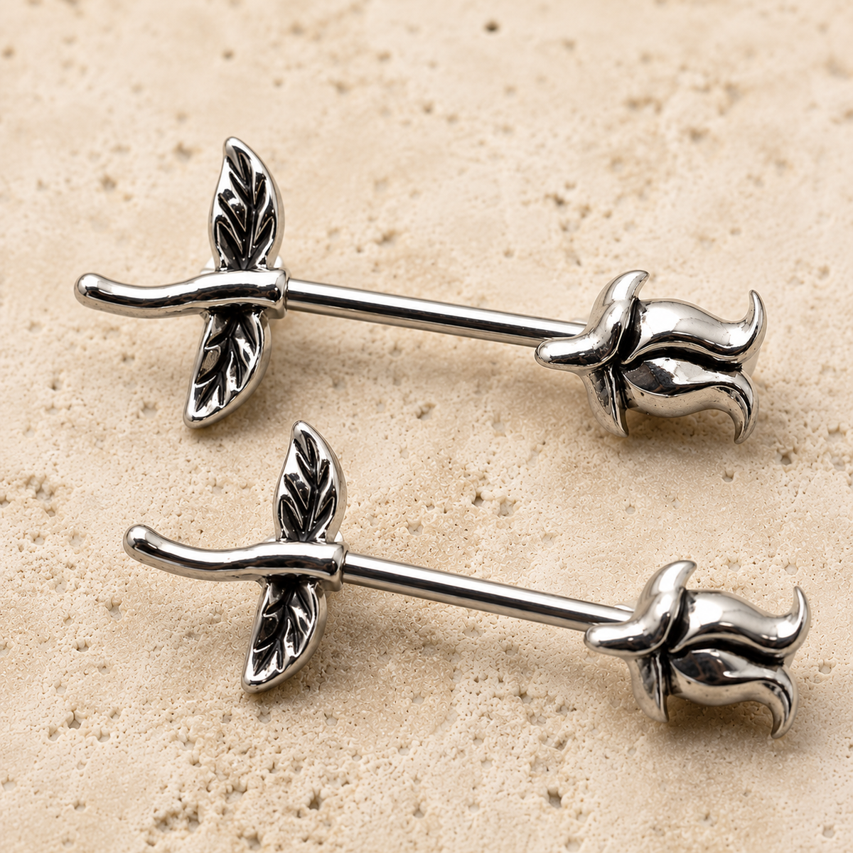 316L Surgical Steel Tulip Nipple Bar - Skin Metals