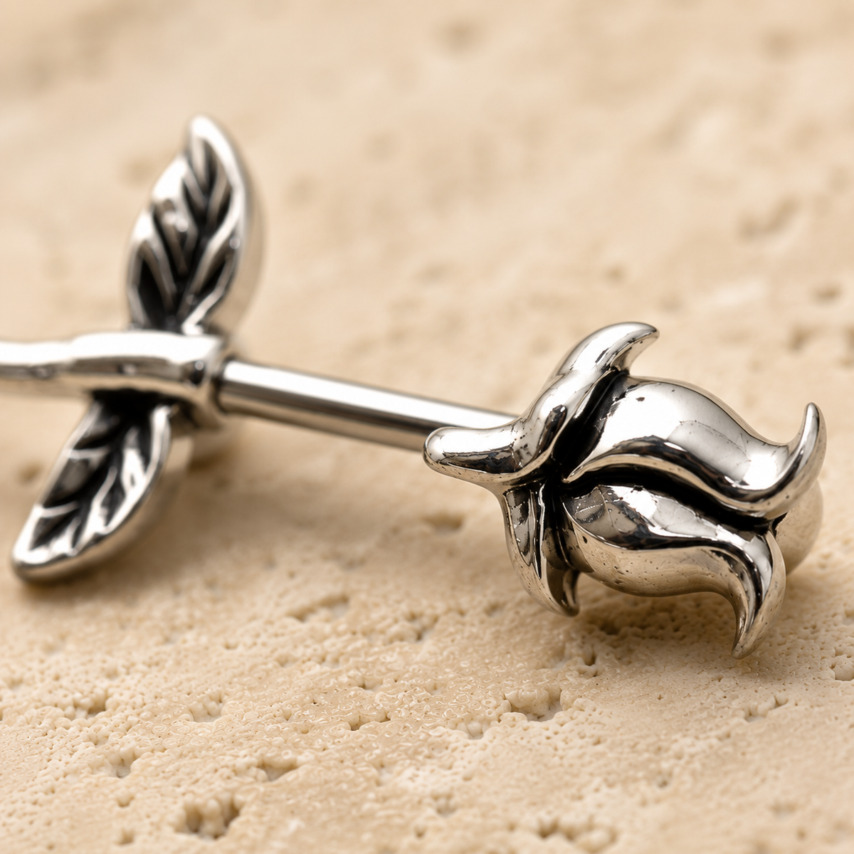 316L Surgical Steel Tulip Nipple Bar - Skin Metals