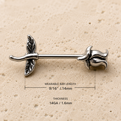 316L Surgical Steel Tulip Nipple Bar - Skin Metals