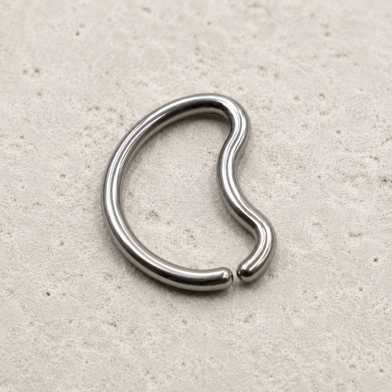 Titanium Crescent Moon Seamless Cartilage Ring 16G - Skin Metals