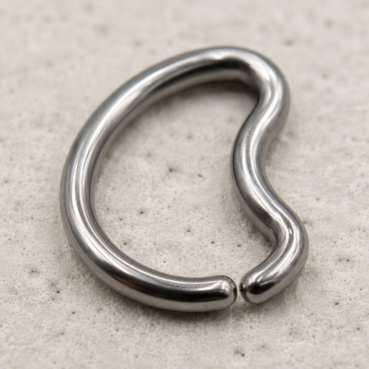 Titanium Crescent Moon Seamless Cartilage Ring 16G - Skin Metals