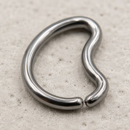 Titanium Crescent Moon Seamless Cartilage Ring 16G - Skin Metals