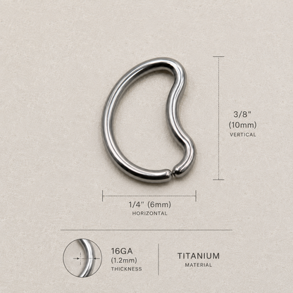 Titanium Crescent Moon Seamless Cartilage Ring 16G - Skin Metals
