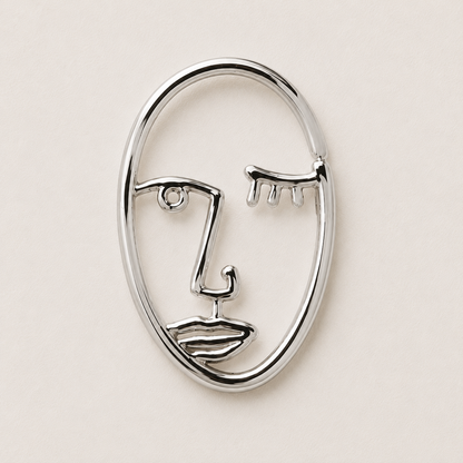 Stainless Steel Abstract Face Cartilage Earring - Skin Metals