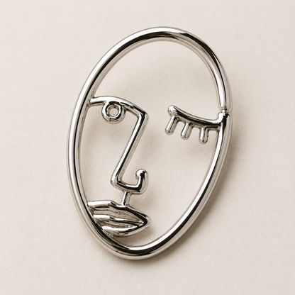 Stainless Steel Abstract Face Cartilage Earring - Skin Metals
