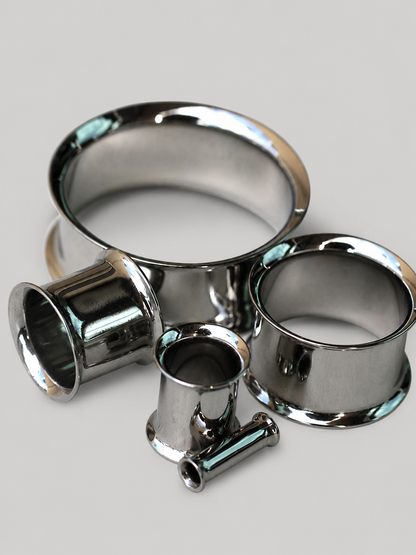 316L Stainless Steel Double Flare Tunnel Plug — Sold as Pair - Skin Metals