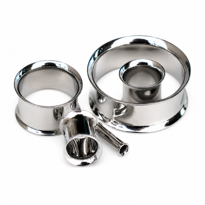 316L Stainless Steel Double Flare Tunnel Plug — Sold as Pair - Skin Metals