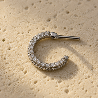 36L Surgical Steel Sparkly Gemmed Septum Clicker - Skin Metals