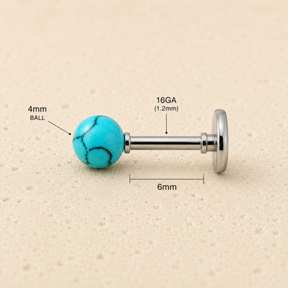 316L Stainless Steel Cartilage Earring with Synthetic Stone - Skin Metals