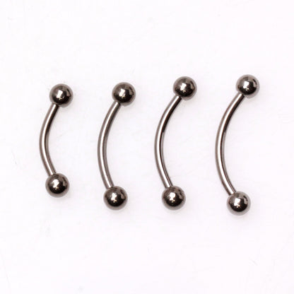 Implant Grade Titanium Curved Barbell Eyebrow Ring with Balls - Skin Metals