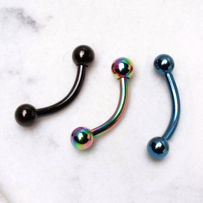 PVD Plated 316L Surgical Steel Curved Barbell Eyebrow Ring