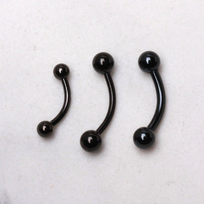 PVD Plated 316L Surgical Steel Curved Barbell Eyebrow Ring