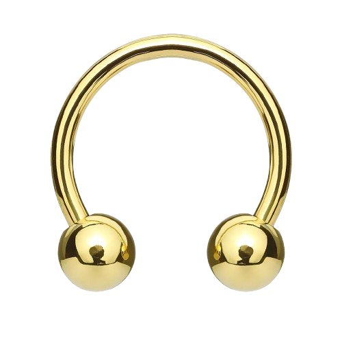 Gold Plated Over 316L Surgical Steel Horseshoe/Circular Barbells Horseshoe Skin Metals