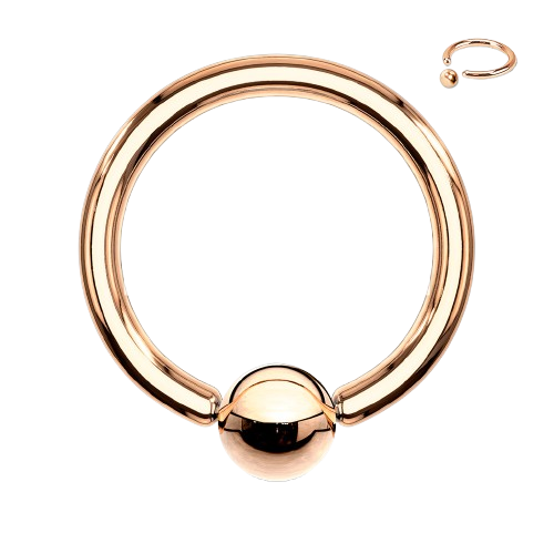 Captive Bead Ring Rose Gold IP Over 316L Surgical Steel Captive Bead Skin Metals
