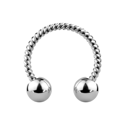 Twisted Rope 316L Surgical Steel Circular Barbell/Horseshoe Horseshoe Skin Metals
