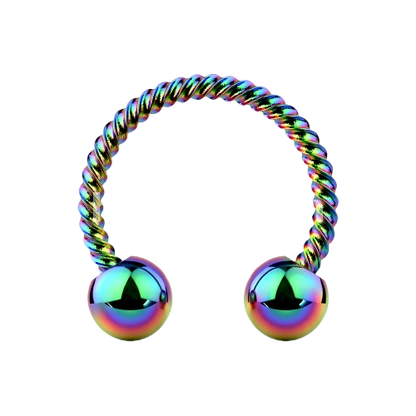 Twisted Rope 316L Surgical Steel Circular Barbell/Horseshoe Horseshoe Skin Metals