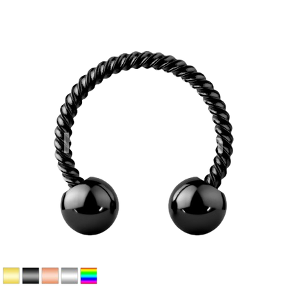 Twisted Rope 316L Surgical Steel Circular Barbell/Horseshoe Horseshoe Skin Metals