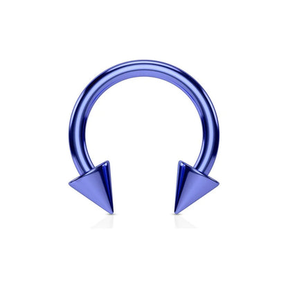 Horse Shoe Titanium IP Over 316L Surgical Steel w/Cone Horseshoe Skin Metals