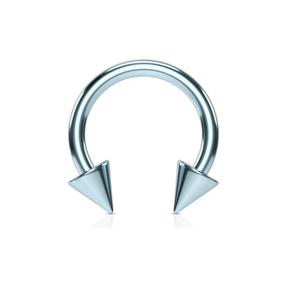 Horse Shoe Titanium IP Over 316L Surgical Steel w/Cone Horseshoe Skin Metals