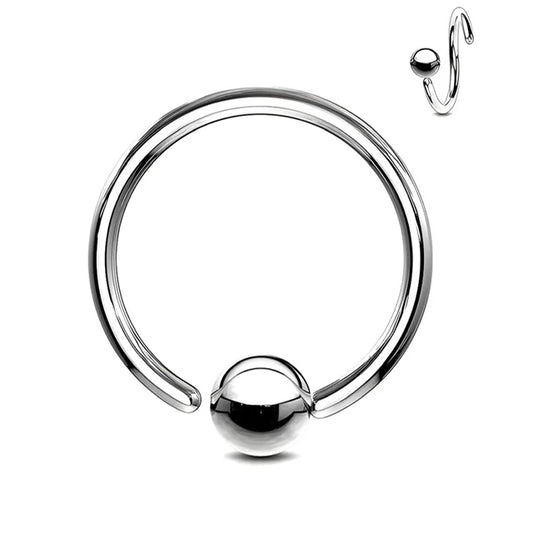 One Side Fixed Ball Ring 316L Surgical Steel Perfectly Annealed Captive Bead Skin Metals