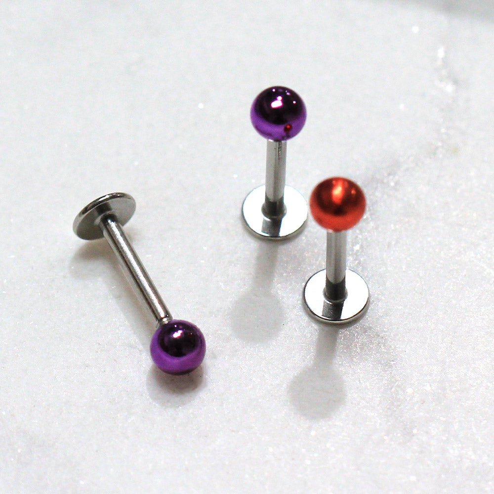 316L Stainless Steel Metallic Acrylic Ball Labret - Skin Metals