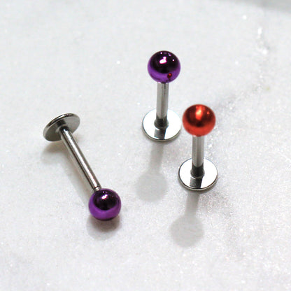 316L Stainless Steel Metallic Acrylic Ball Labret - Skin Metals