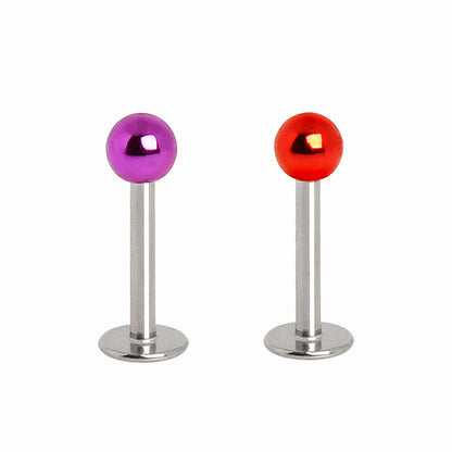 316L Stainless Steel Metallic Acrylic Ball Labret - Skin Metals