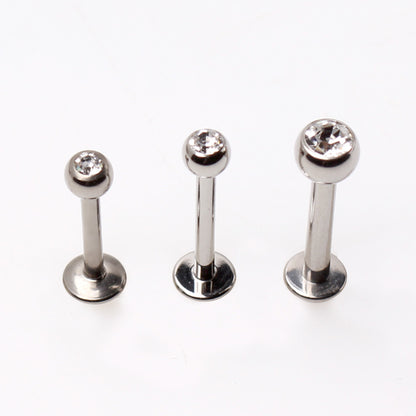 Implant Grade Titanium Labret with Clear CZ Ball - Skin Metals