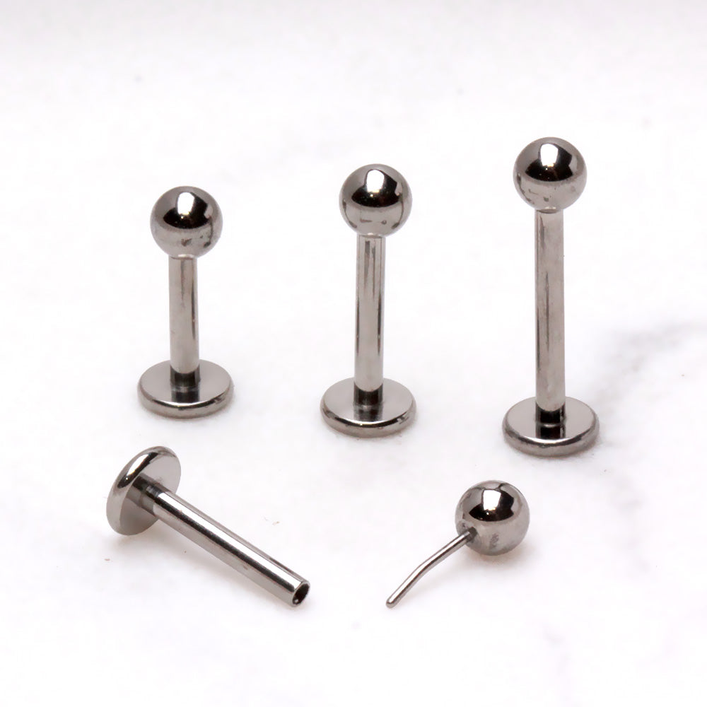 Titanium Threadless Labret with Solid Ball - Skin Metals