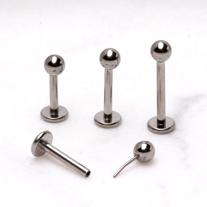 Titanium Threadless Labret with Solid Ball - Skin Metals