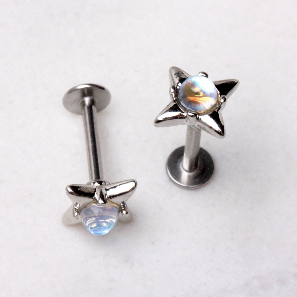 316L Stainless Steel Moonlight Stone North Star Labret Labret Skin Metals