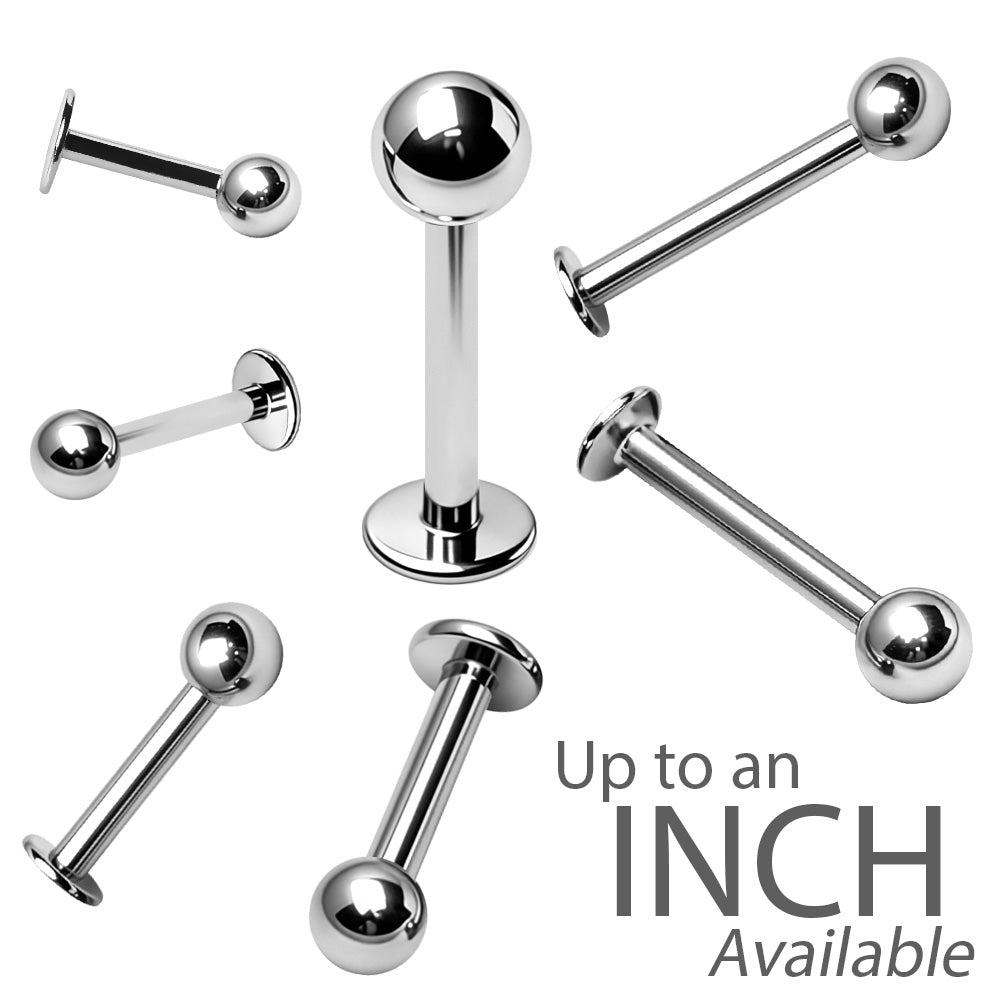 316L Stainless Steel Labret with Solid Ball - Skin Metals