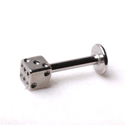 316L Stainless Steel Labret with Dice Top - Skin Metals